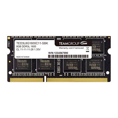 8GB Team DDR3L SODIMM 1.35V(低電圧)1600Mhz 8GBノートPC用メモリ PC3L-12800 日本国内無期限正規保証