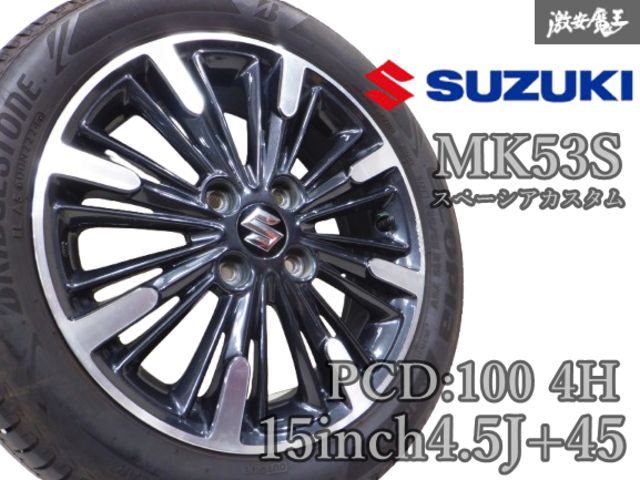 2024年製タイヤ付// スズキ純正 MK53S スペーシアカスタム 15