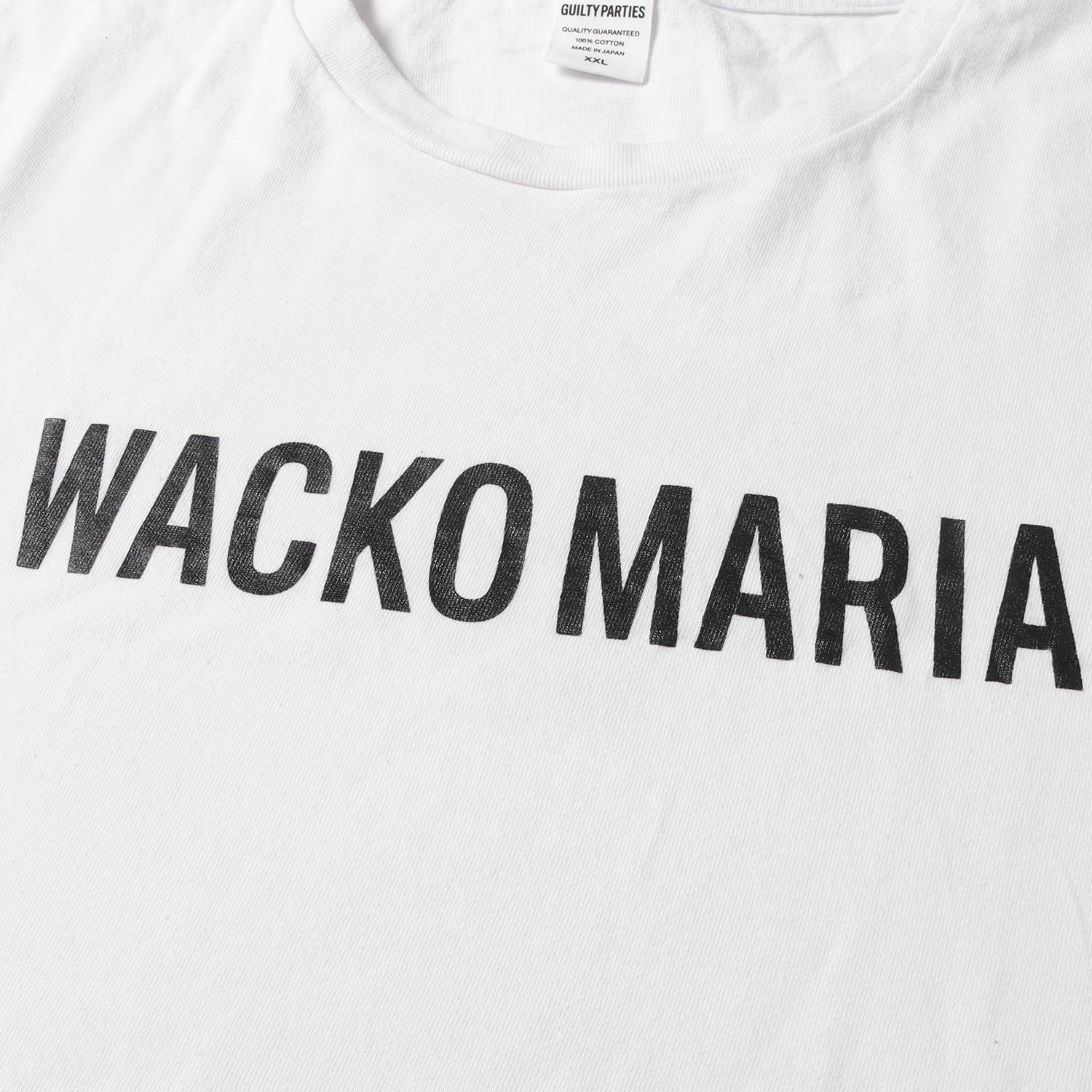 WACKO MARIA ワコマリア Tシャツ サイズ:XXL ブランドロゴ ヘビー クルーネック 半袖 Tシャツ HEAVY WEIGHT CREW  NECK T-SHIRT ホワイト 白 トップス カットソー ブランド