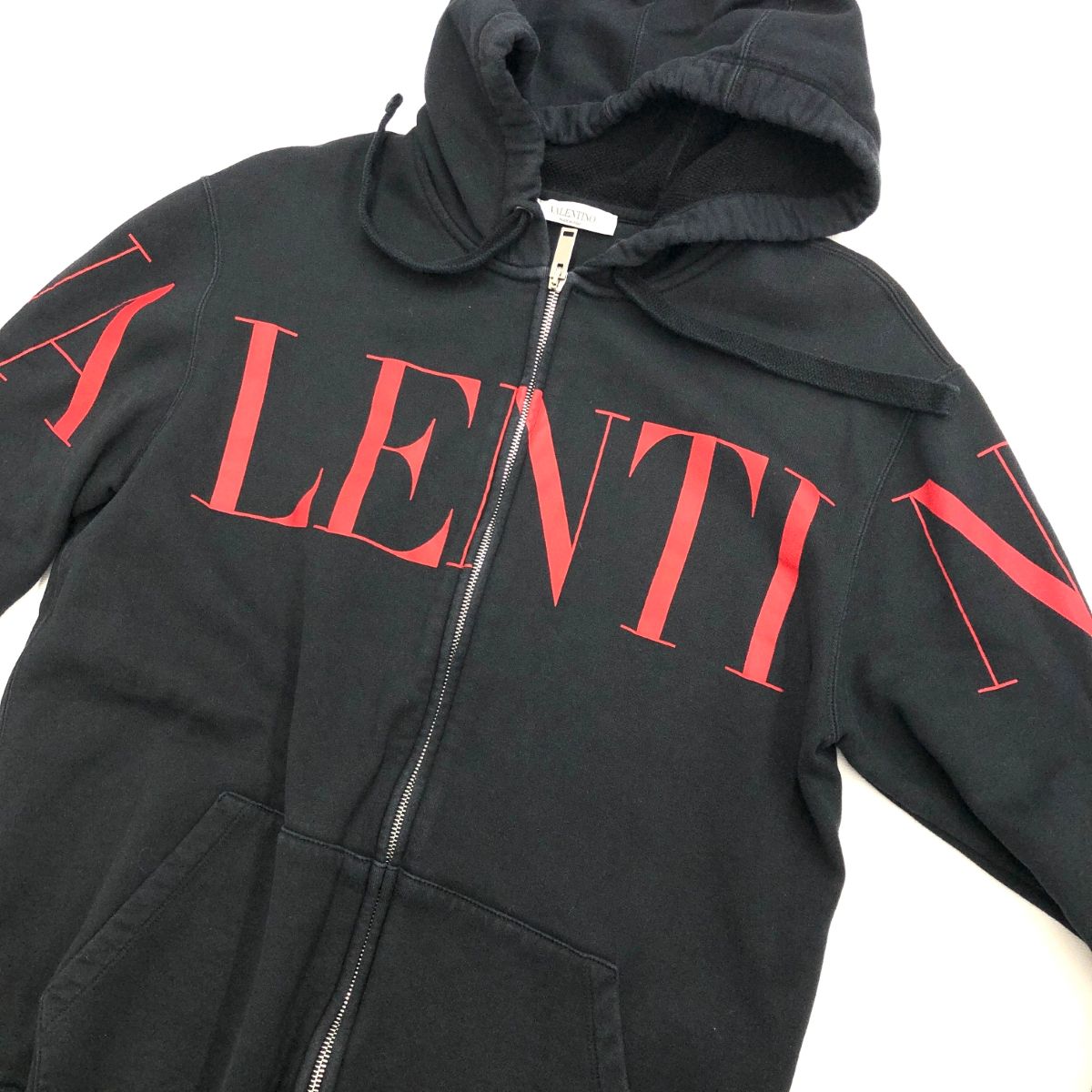 VALENTINO ヴァレンティノ ロゴスウェットジップアップ パーカー S 