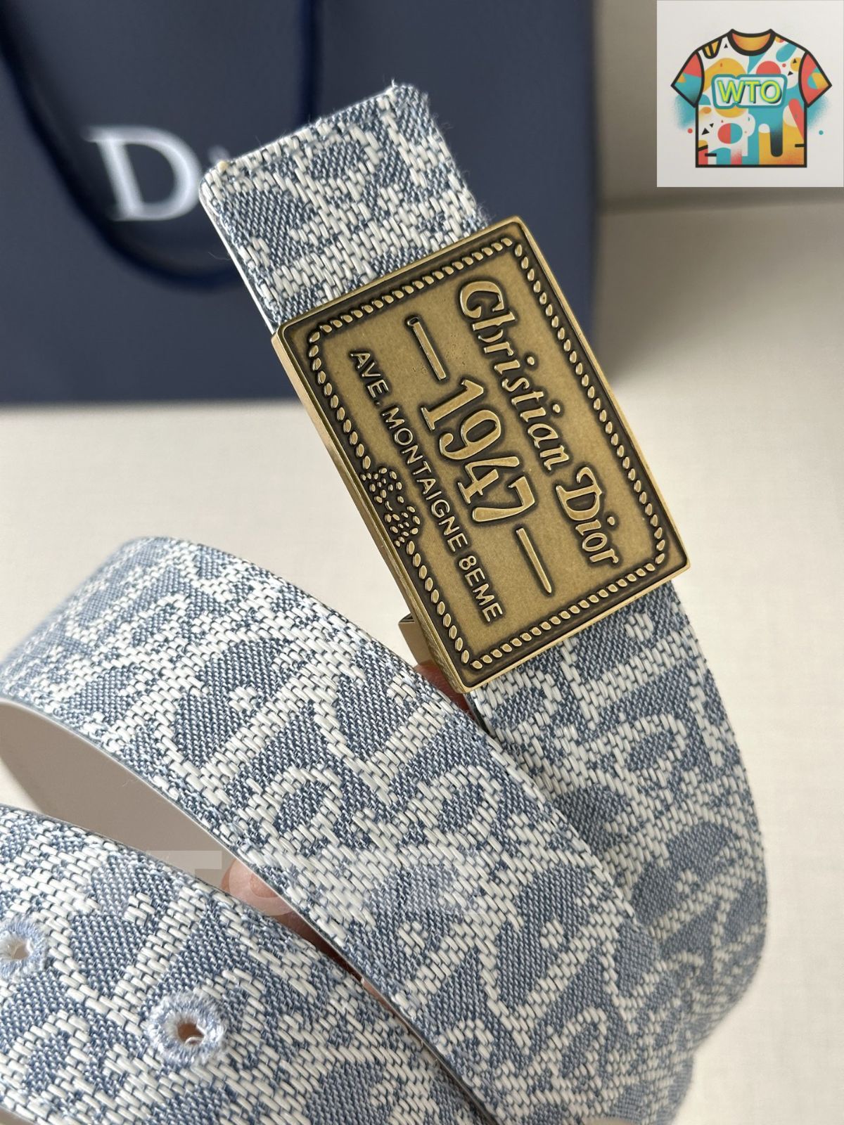 今日特価】Dior 35 Montaigne リバーシブルベルト（3.5cm）-3