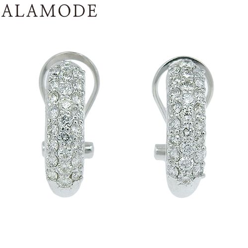 D0.50 0.50 パヴェダイヤモンド ピアス K18 ホワイトゴールド WG ピアス アクセサリー ジュエリー シルバー銀 レディース 41100079444 アラモード