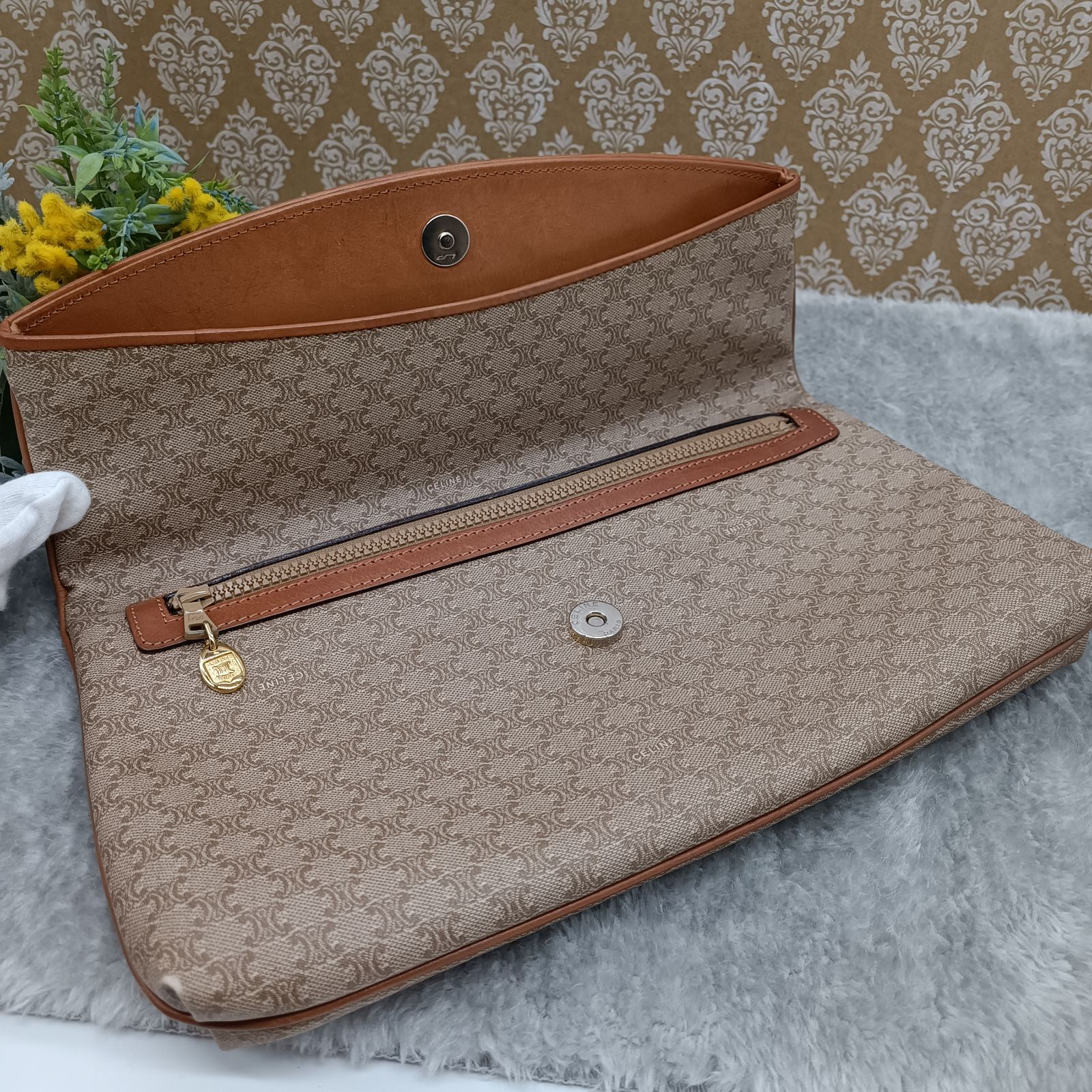 CELINE 》 セリーヌ マカダム柄 クラッチバッグ セカンドバッグ ポーチ  