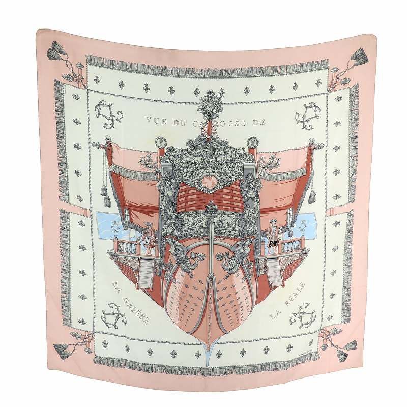 HERMES/エルメス スカーフ【新古品】 VUE DE CAROSSE DE エルメス HERMES カレ90 VUE DU CARROSSE DE LA GALERE LA REALE