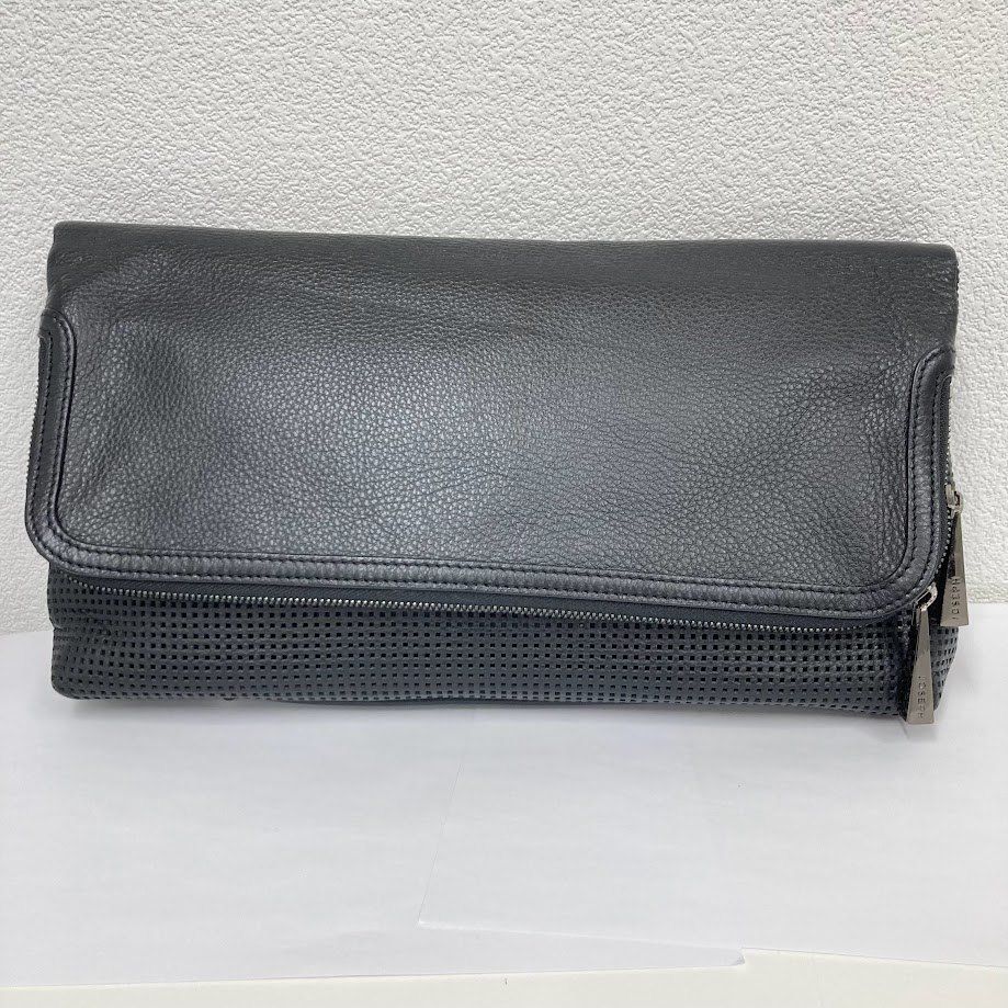 ジョセフ オム レザークラッチバッグ ブラック JOSEPH ジョゼフ クロコ