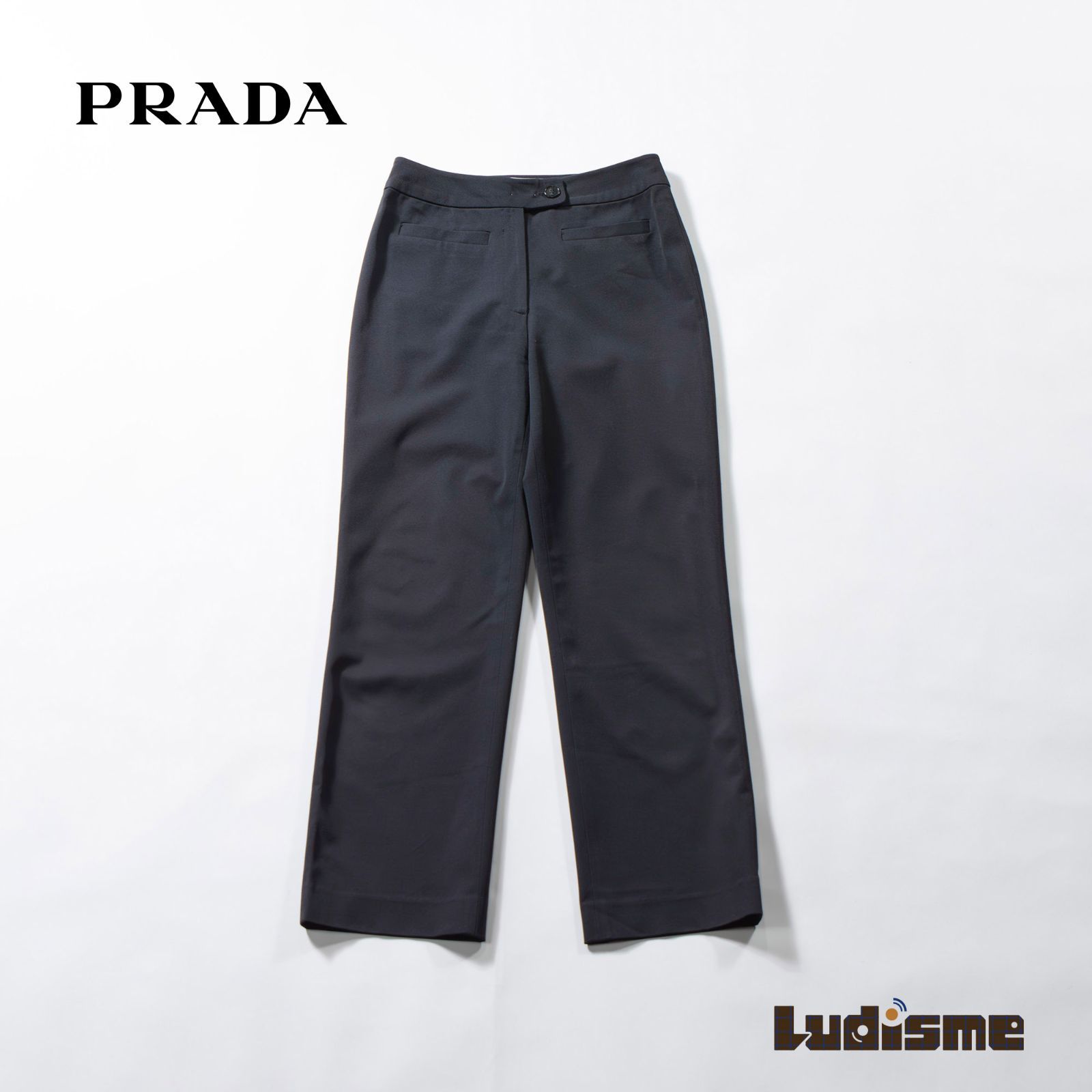 プラダ PRADA ストレートスラックス レーヨン混 ブラック レディースファッション レディースボトムス レディースパンツ トラウザー