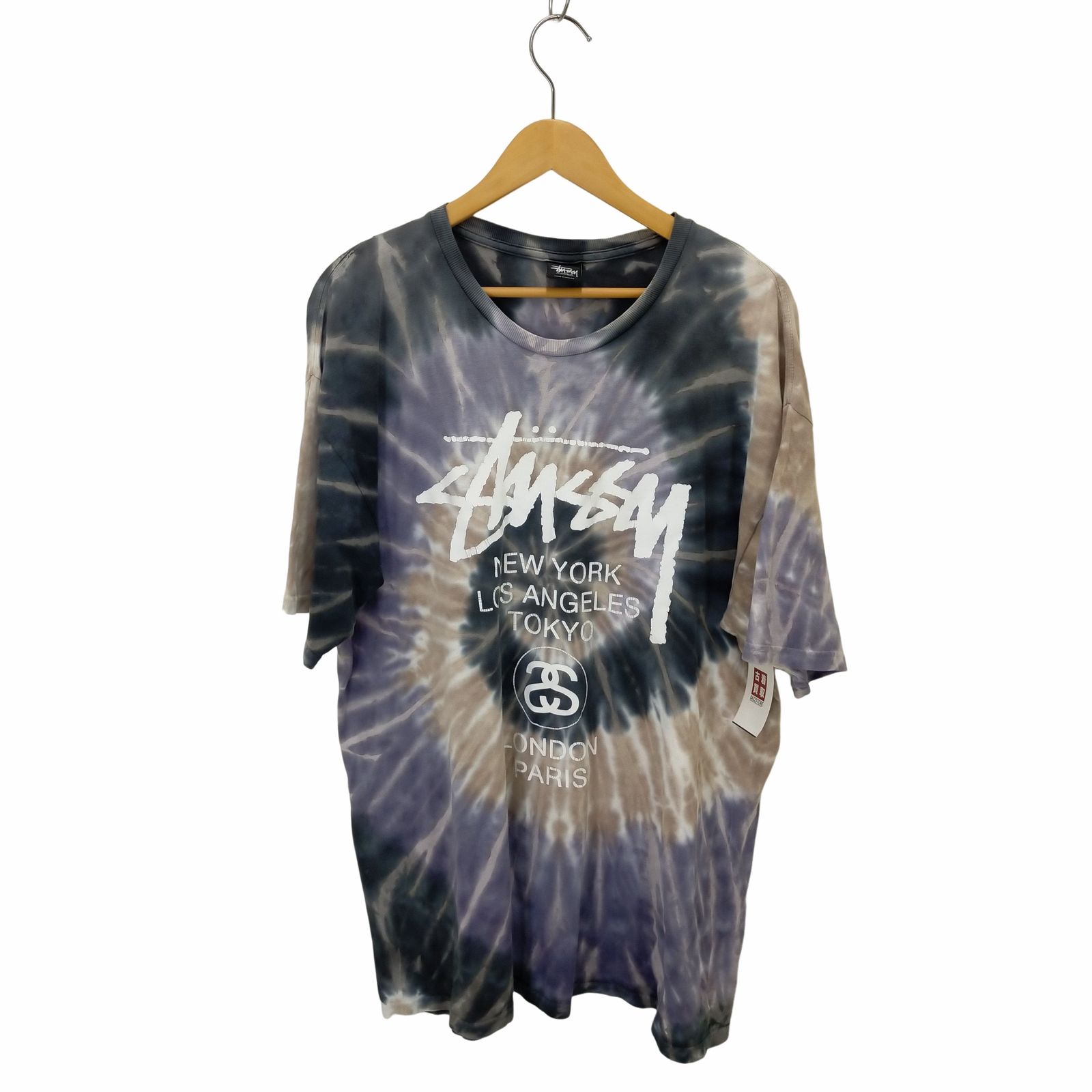 ステューシー Stussy タイダイ柄WORLD TOUR T SHIRT.  メンズ  XL