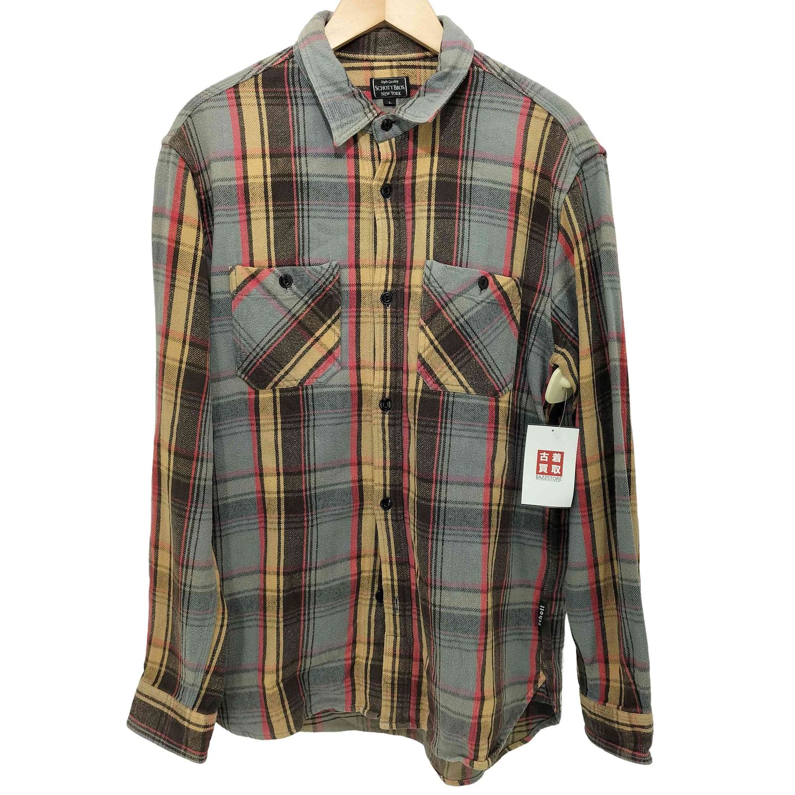 ショット Schott L/S ネル ワークシャツ メンズ import：L 