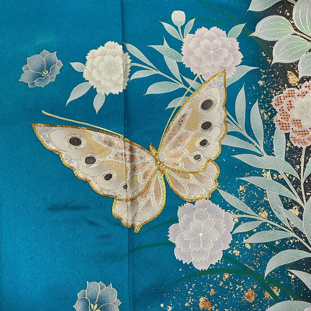 振り袖用襦袢　m　花柄　草　リユース品 長襦袢 | リユース着物わびさび