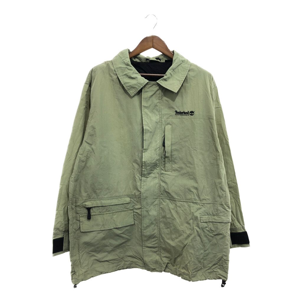 Timberland ティンバーランド PERFORMANCE マウンテンジャケット アウトドア ワンポイントロゴ グリーン (メンズ L) 中古 古着 P7297