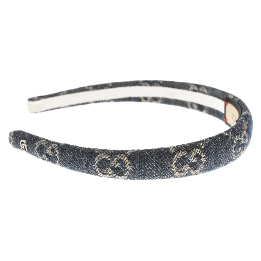 【即購入可】美品 GUCCI グッチ 652835 カチューシャ ブラック GUCCI グッチ 652835 GGジャガード エコウォッシュドデニム ヘア