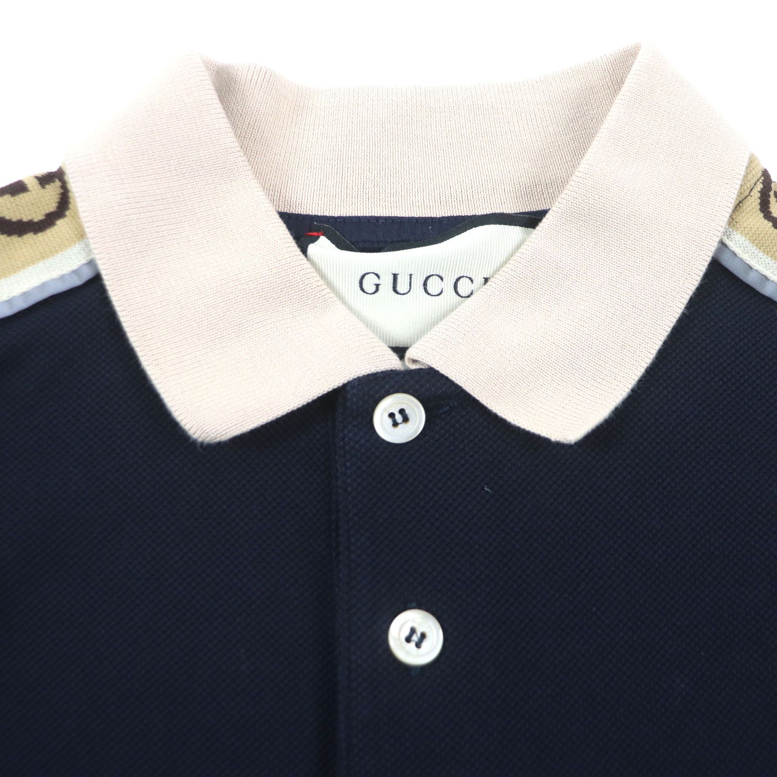 24-25 新作 グッチ GUCCI プリント コットン ポロシャツ 綿 白