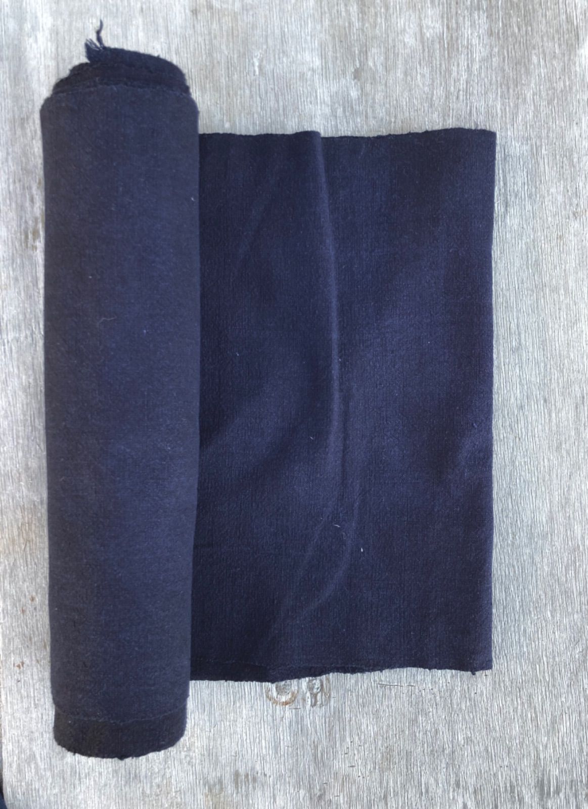 在庫販売30%OFF RFB−30 黒藍*7m反物 レンテン族布 藍染め手織りラオス 生地