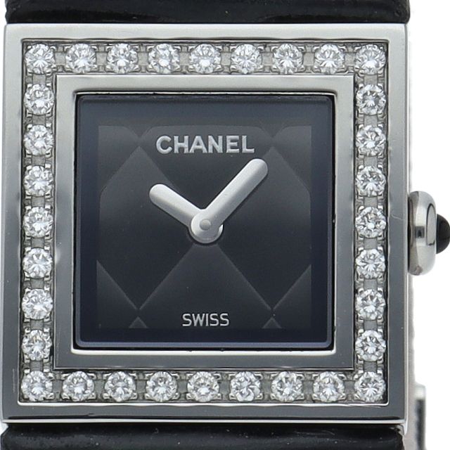シャネル マトラッセ レディース時計 ダイヤベゼル H0500 SS/レザー  