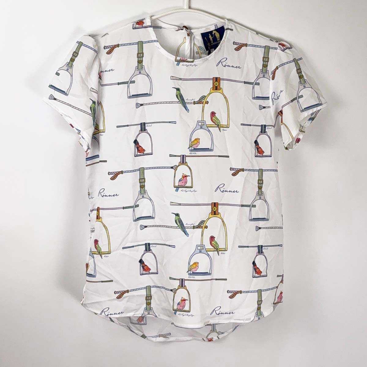 RONNER SPORTS ロナー 半袖 カットソー M ホワイト レディース 乗馬 馬術 収納袋付き