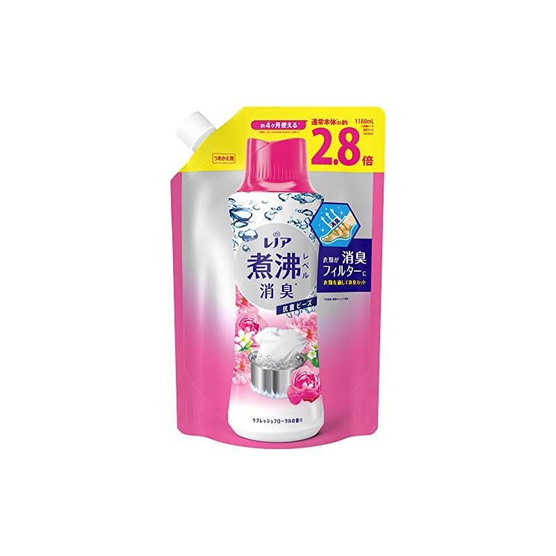 レノア 超消臭 煮沸レベル消臭 抗菌ビーズ リフレッシュフローラル 詰め替え 1 180mL 0