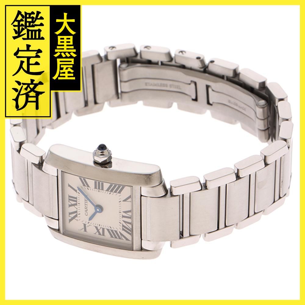 Cartier　カルティエ　タンクフランセーズSM　W51008Q3　SS　ホワイト　女性用クオーツ時計【473】