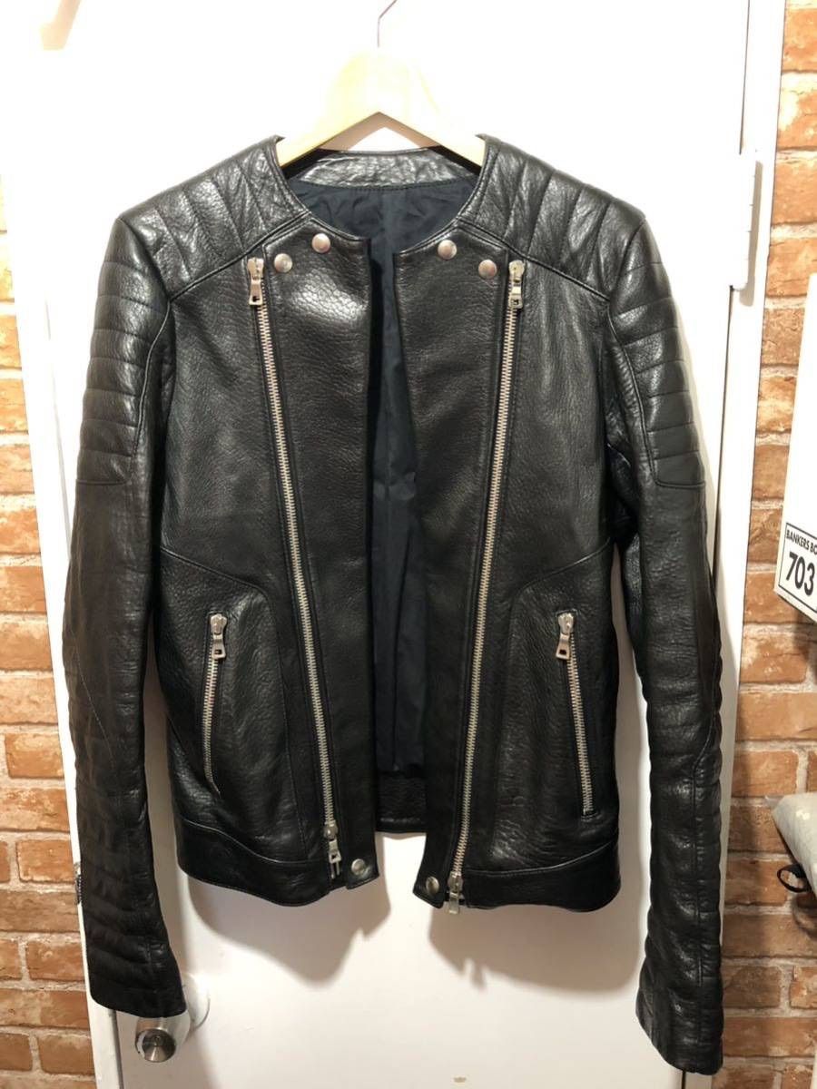 BALMAIN バルマン バイカー ライダース レザー ジャケット サイズ48 ...