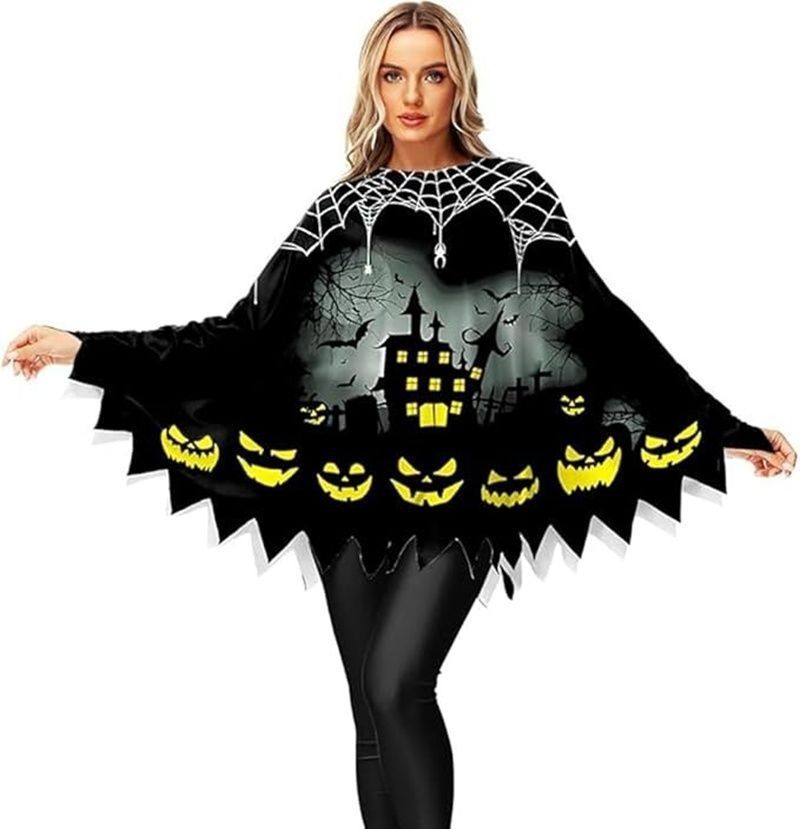 ハロウィン マント 大人用 かぼちゃ ポンチョ蜘蛛 幽霊 お化け ケープ コスプレ 魔女 巫女 ウィッチ 仮装 レディース メンズ 男女兼用 xzzhang687
