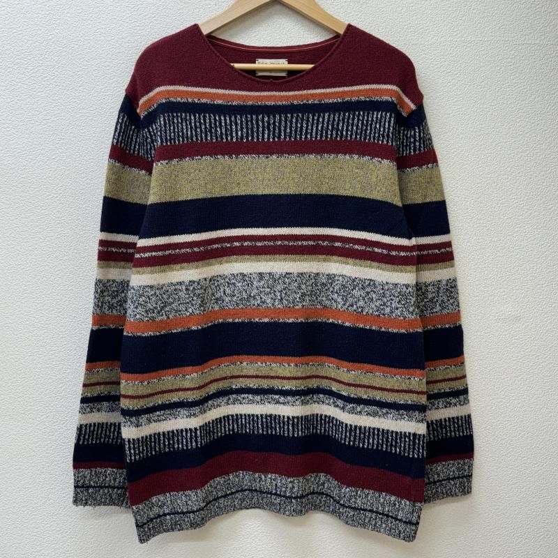 Nudie Jeans ヌーディージーンズ ニット、セーター 長袖 Tor Tweed Stripe ボーダー柄 ラウンドネック