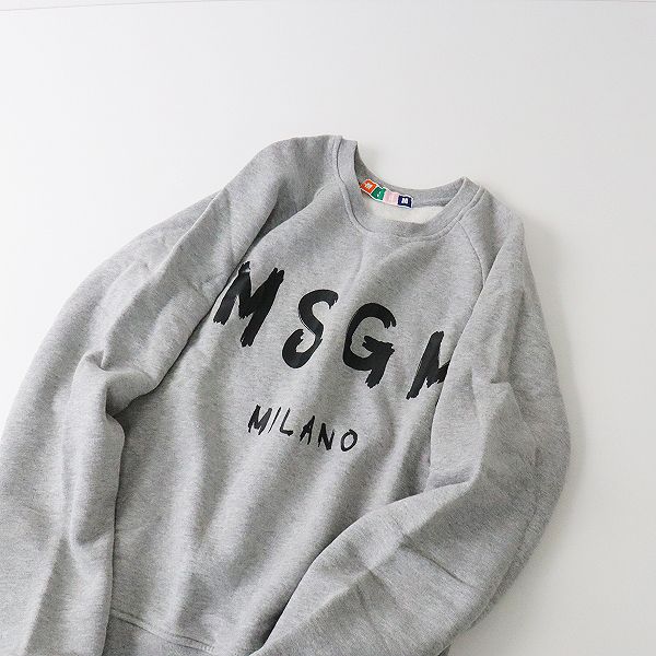 美品 国内正規品 MSGM エムエスジーエム ロゴ スウェット プルオーバー S/グレー トップス◇【2400013441247】 美品 国内正規品 MSGM エムエスジーエム ロゴ スウェット プルオーバー
