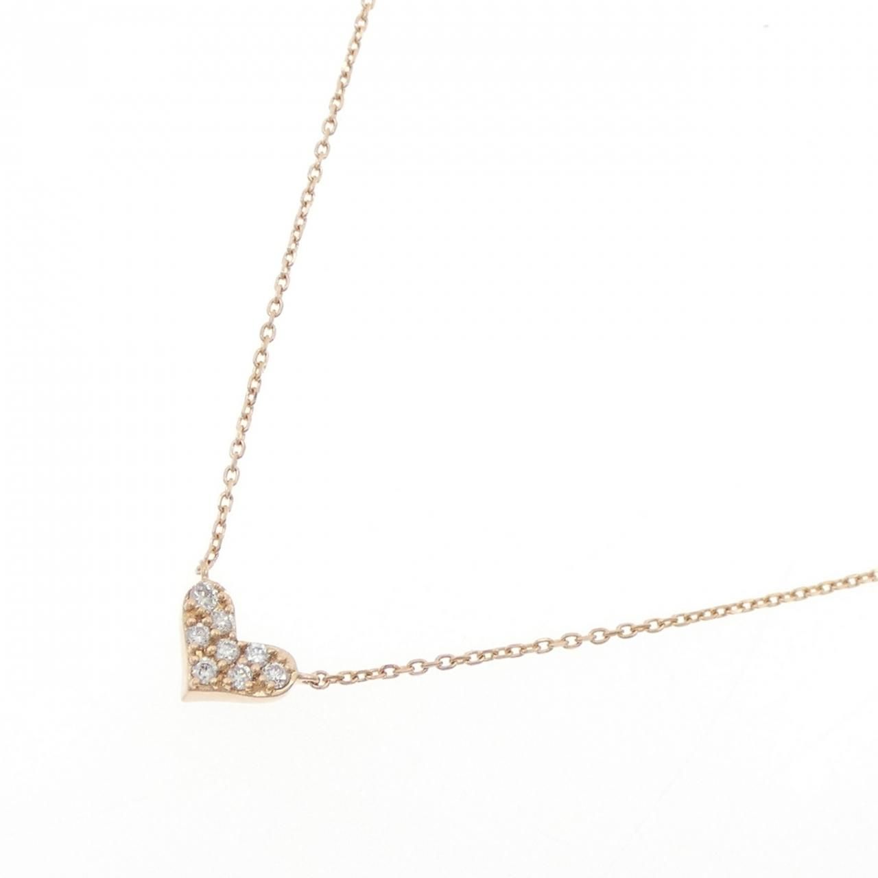 K18PG ハート ダイヤモンド ネックレス 0.08CT