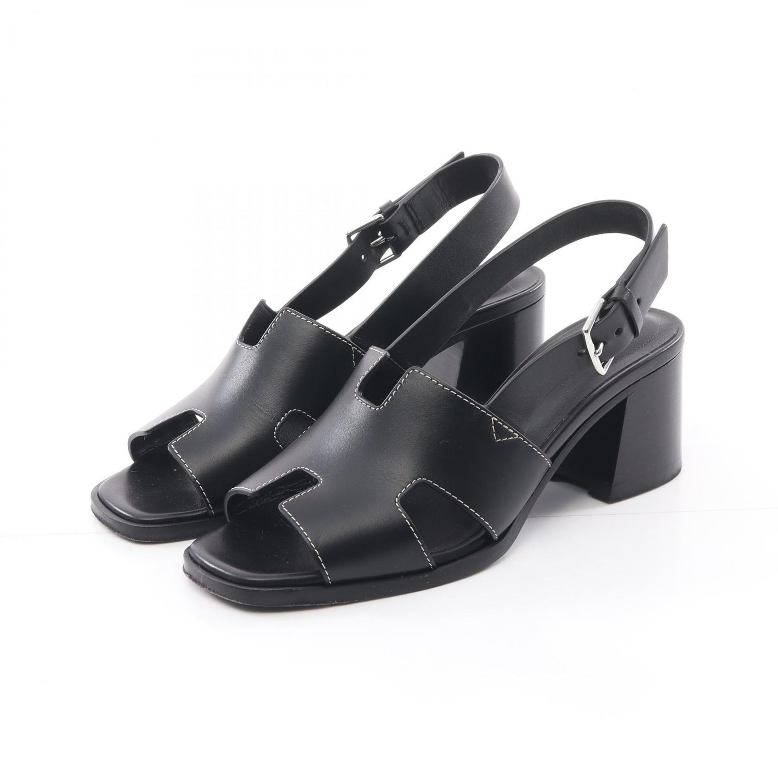 エルメス HERMES サンダル エルベ60 221131Z ブラック レザー