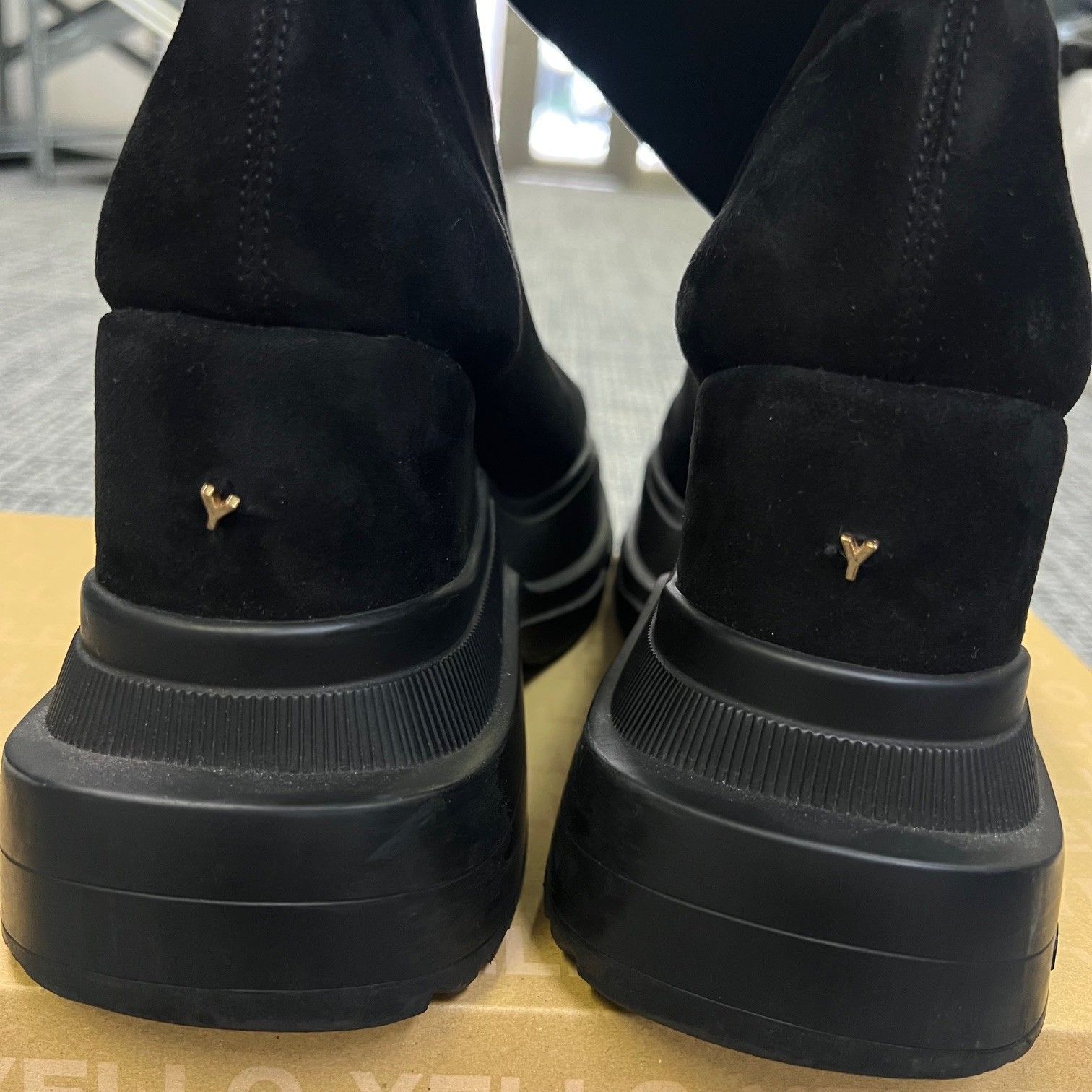 参考上代25300円 YELLO BLACK DOUBLE SNEAKER SHORT BOOTS