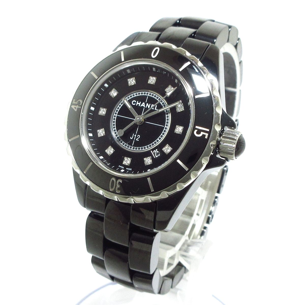 CHANEL(シャネル) 腕時計美品 J12 H1625 レディース 新型/セラミック/12Pダイヤインデックス/33mm 黒
