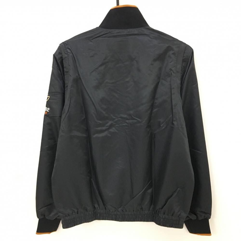 新品】ルコックゴルフ 2WAYジャケット 黒×オレンジ フロントロゴ 新品】ルコックゴルフ 2WAYジャケット 黒×オレンジ フロントロゴ
