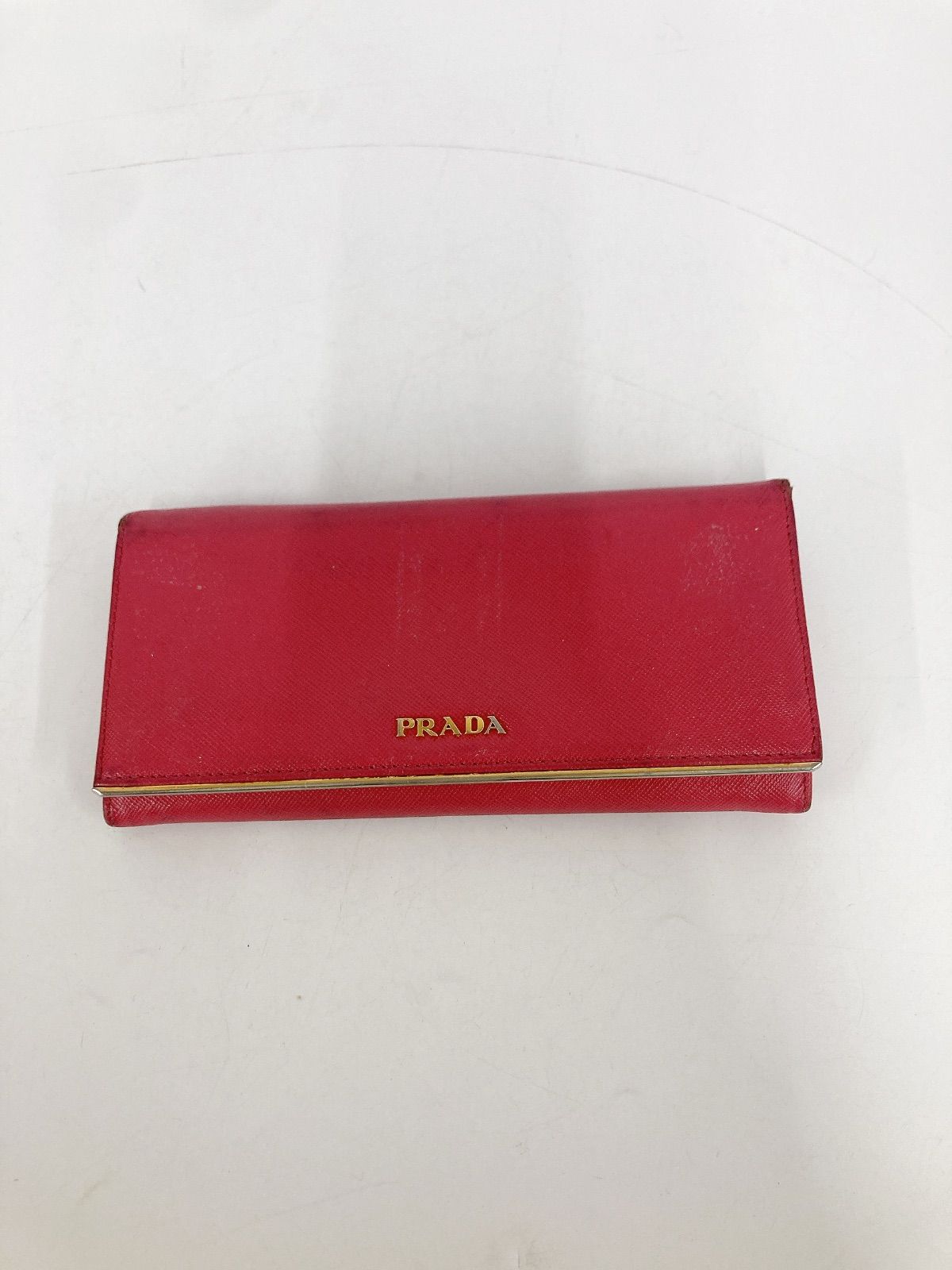 ＊ PRADA プラダ サフィアーノ レザー 長財布 ピンク 財布 1