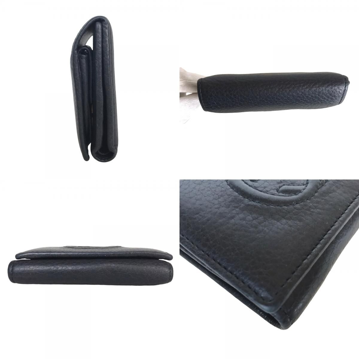 【極美品】GUCCI GGソーホー　コンパクトウォレット　黒 極美品】GUCCI GGソーホー コンパクトウォレット 黒 超極美品
