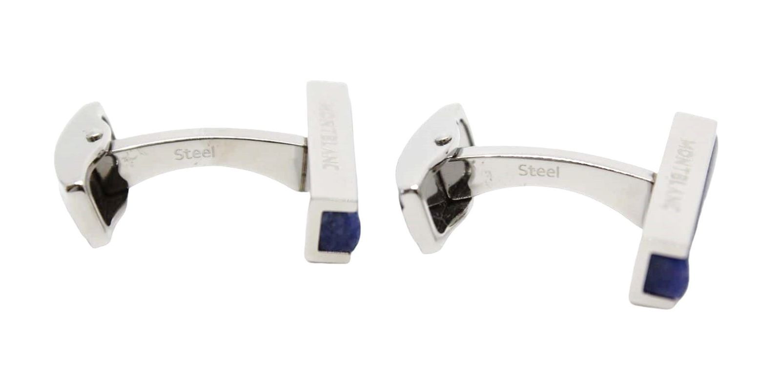 モンブラン カフスリンクス シルバー ブルー系石入り 箱 即決