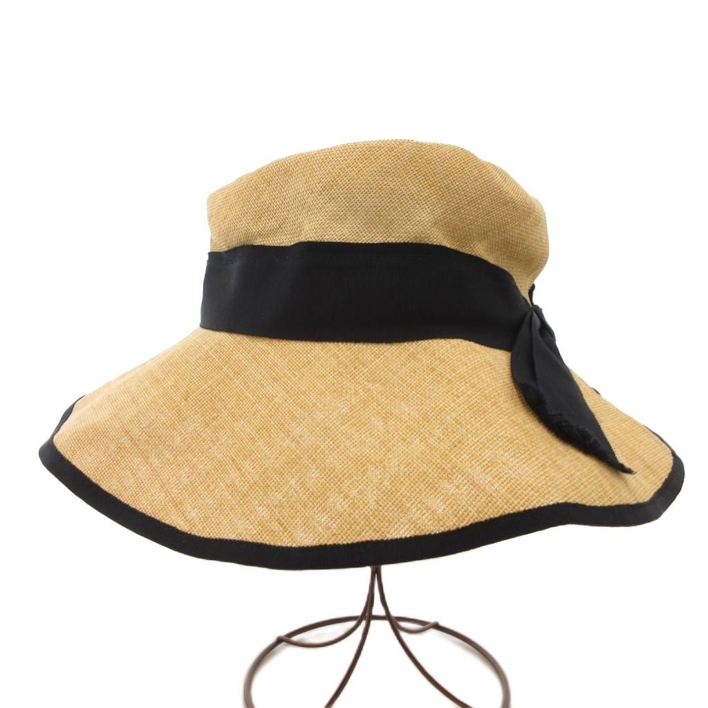 Chapeau d'O リボン付き麦わら帽子 59cm Chapeaud'O シャポードオー 麦わら帽子 ストローハット リボン
