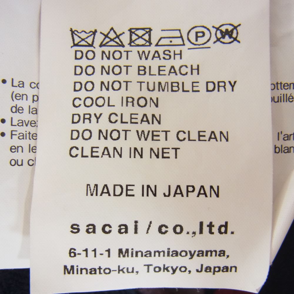 Sacai サカイ 長袖 × PENDLETON ペンドルトン 21SS 21-02470M Archive