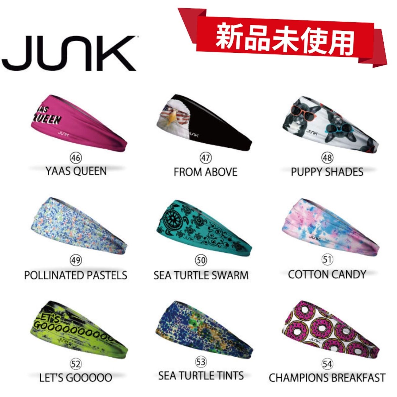 【新品未使用】JUNKヘッドバンド　JUNK HEADBAND　49番　POLLINATED PASTELS