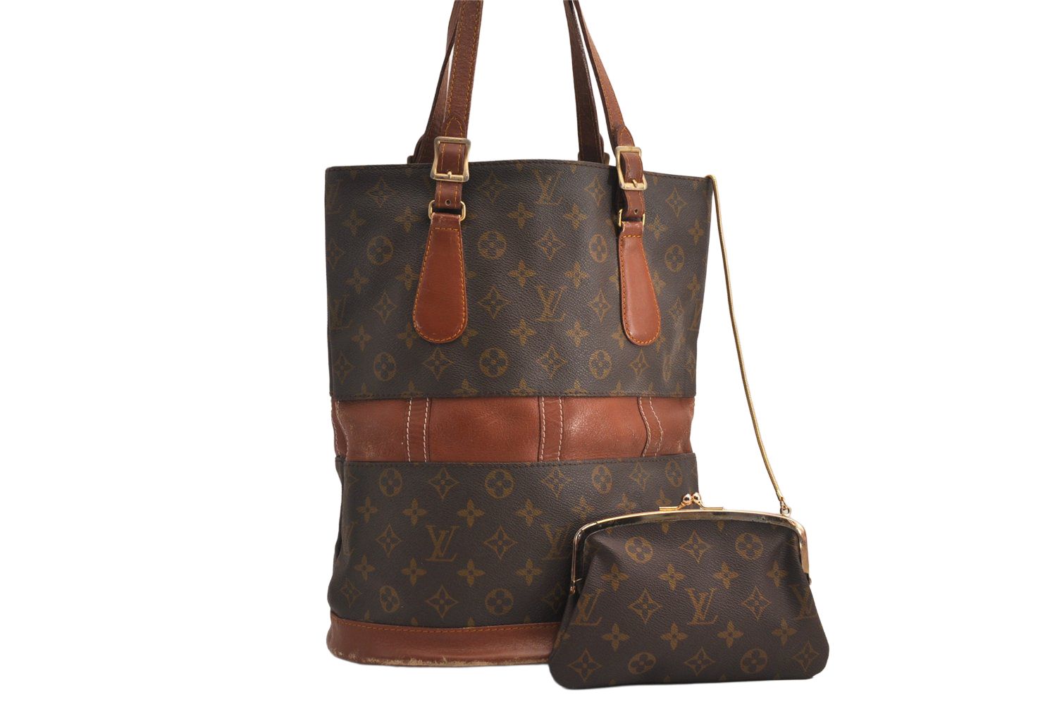 ルイヴィトン バケットGM がま口ポーチ付きT42236 LOUIS VUITTON 