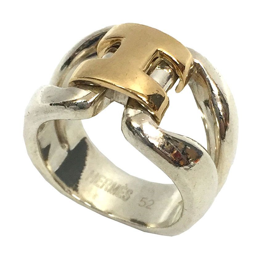 HERMES 指輪 Hリング Ag925 シルバー 表記サイズ52