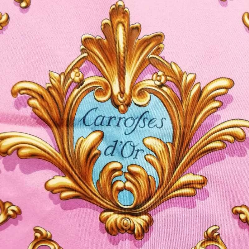 HERMES カレ90 金の馬車 HERMES エルメス カレ90 Carrosses d'Or 金の馬車 大判 スカーフ