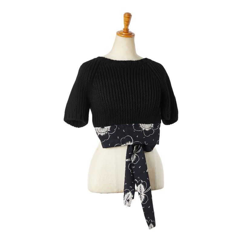 ヴァレンティノ フラワー 花柄 ニット サイズ：XS ブラック ホワイト  