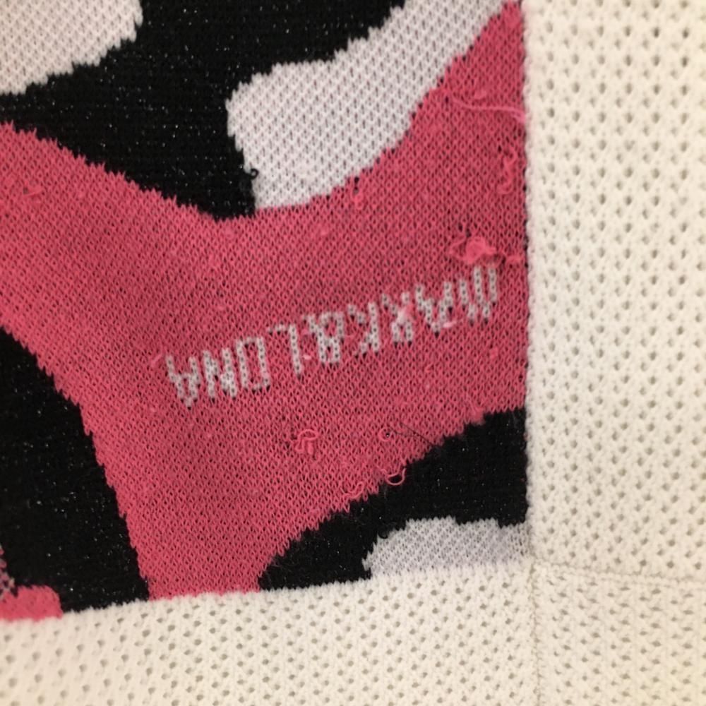 マークアンドロナ セーター ピンク×白 迷彩 カモフラ 透かし編み