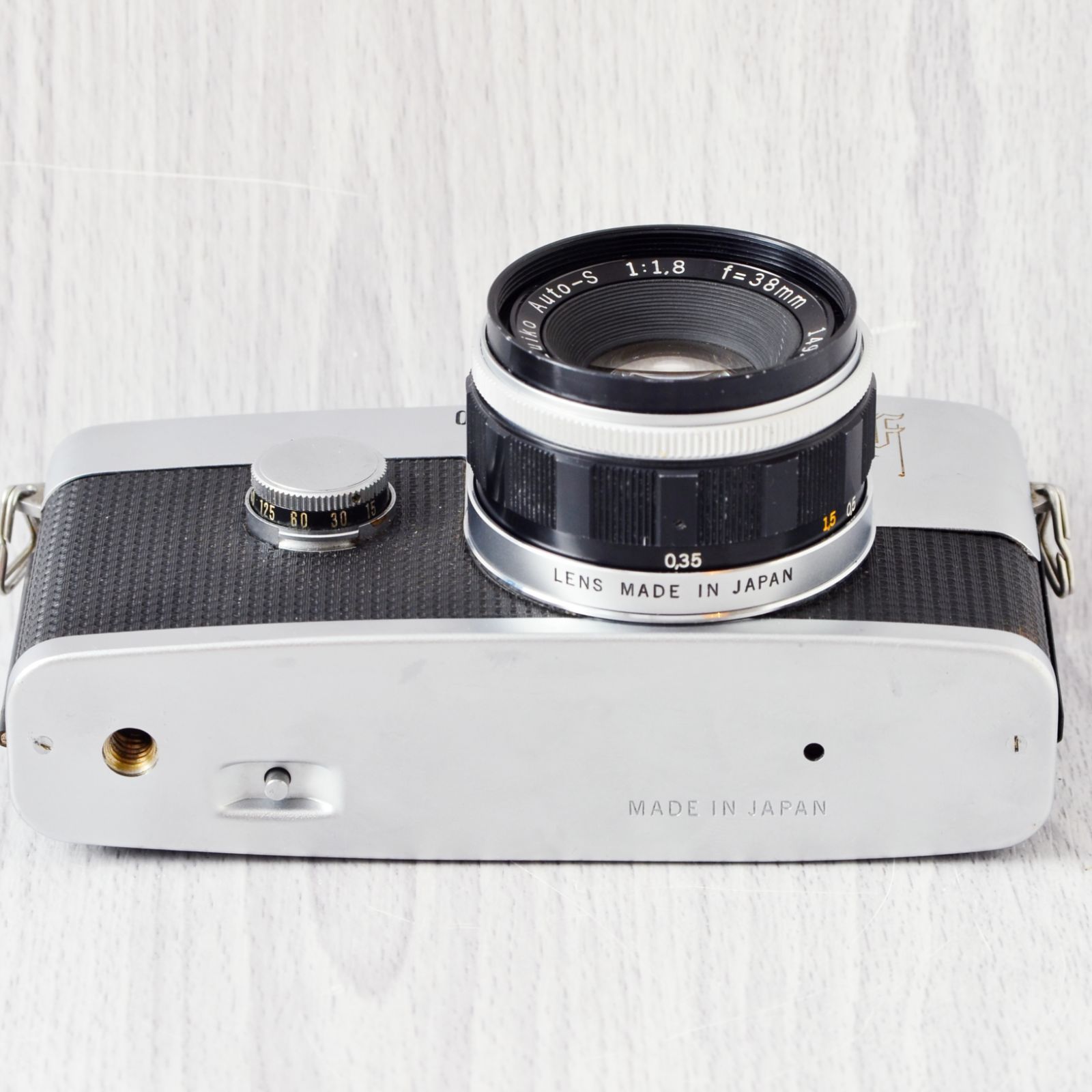 外観極美品! OLYMPUS PEN F + 38mm f1.8 ケース付 修理・整備済 完動品