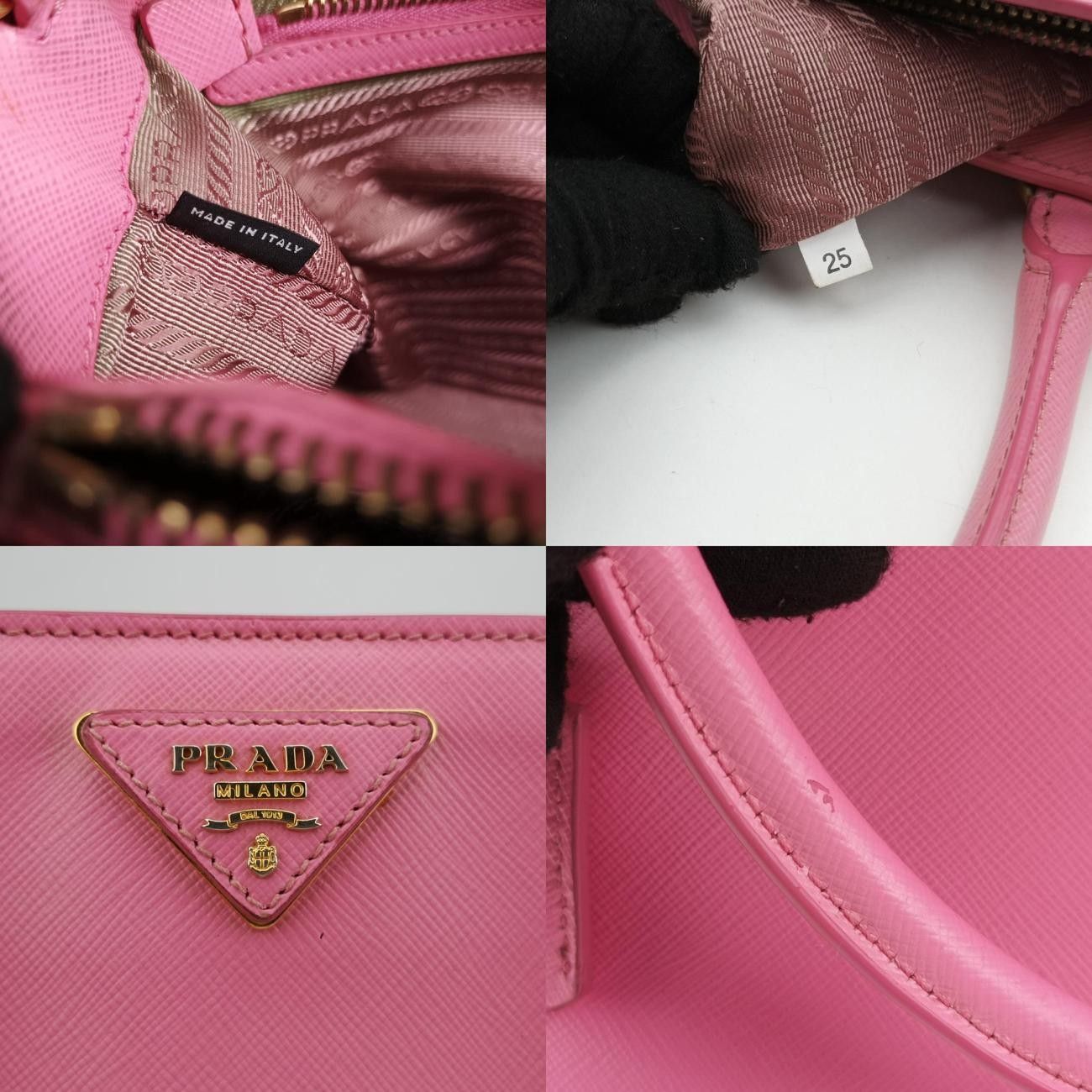 プラダPradaガレリアピンクサフィアーノレザーBN187425