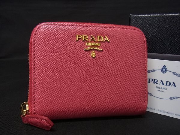 プラダ コインケース ピンク 1MM268 小銭入れ 財布 レザーカラーピンク