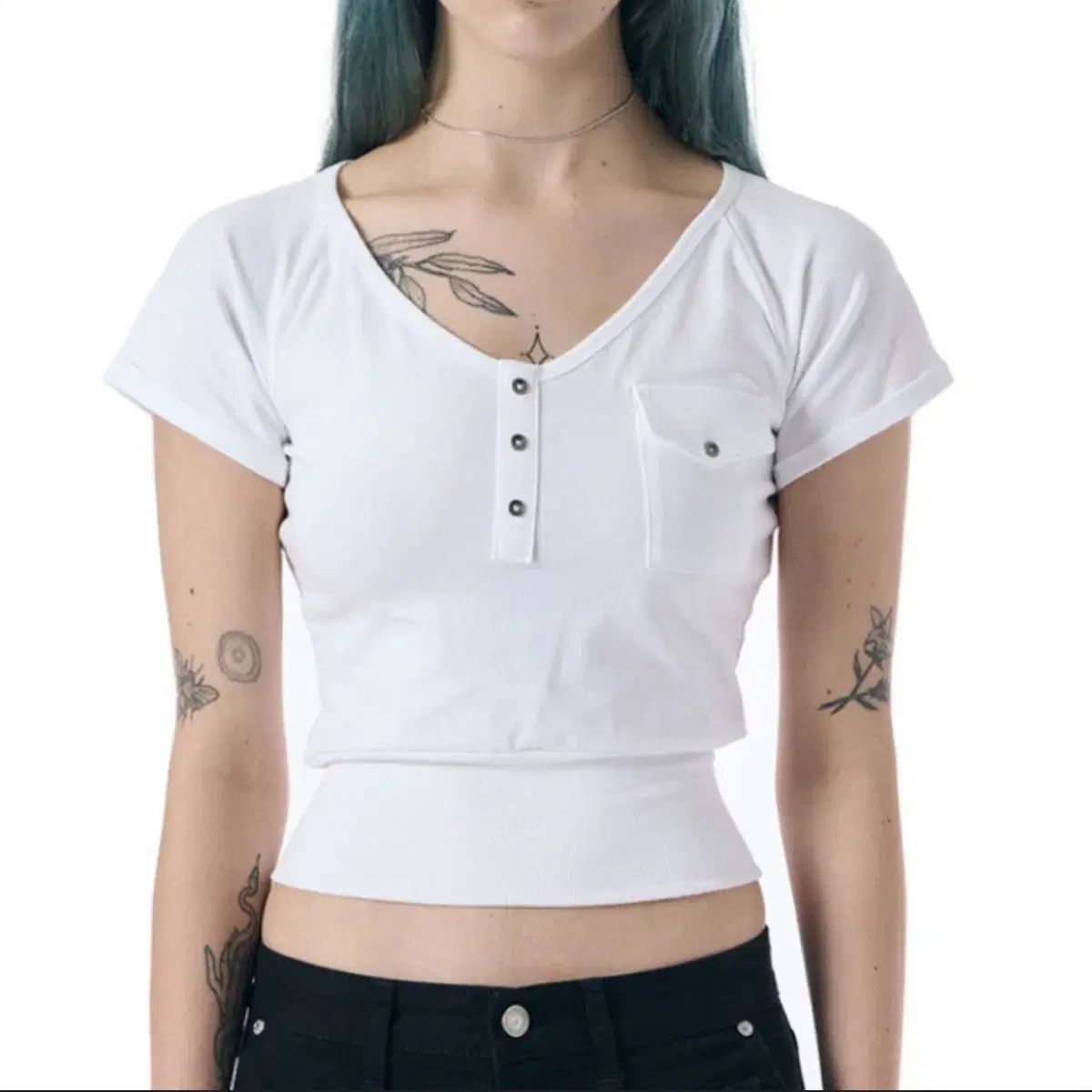 BOHEMUSEO ボヘミアンソウル トップス ホワイト BOHEMIAN SEOUL] FUNKY SCOOP NECK TEE CONCH, WHITE 正規品