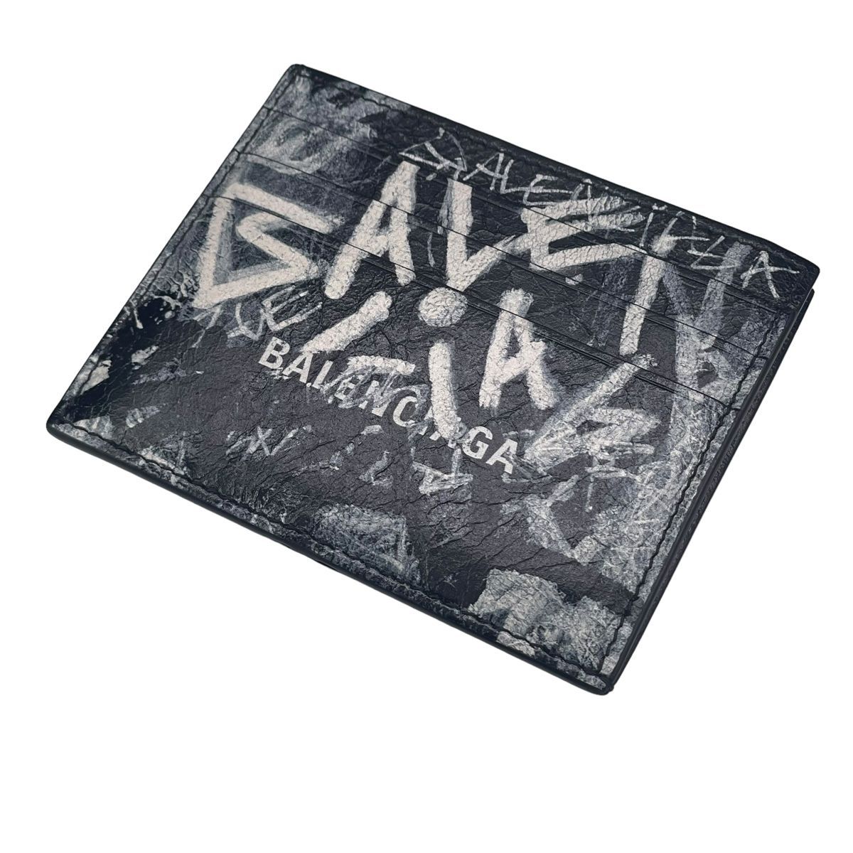 中古】 BALENCIAGA バレンシアガ クレジットカードケース グラフィティ 