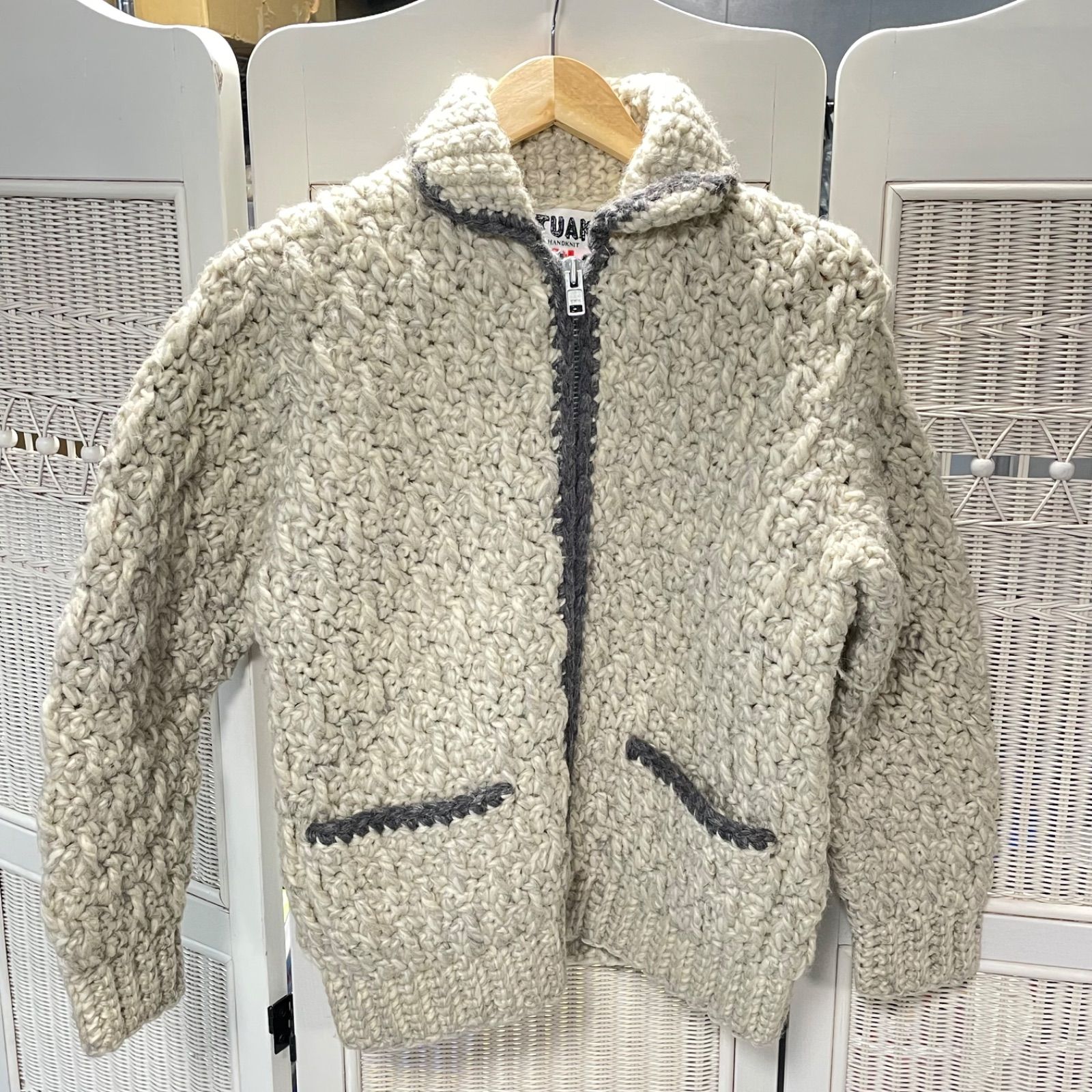 TUAK カナダ製 カウチンセーター ジャケットHANDKNI - メルカリ