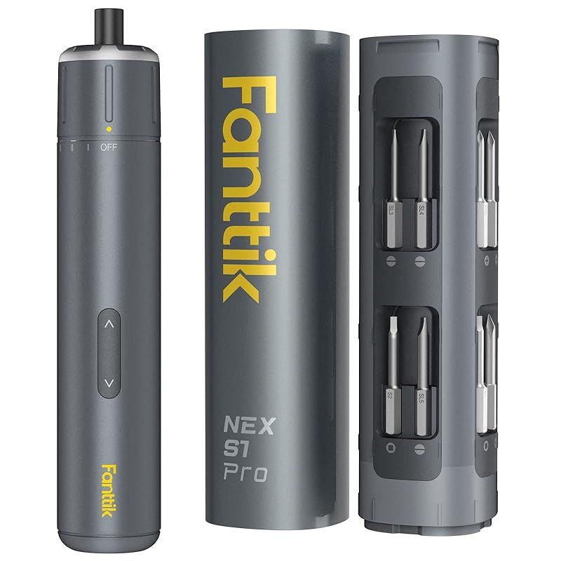 Fanttik NEX S1 Pro 電動精密ドライバー 電動ドライバー ドライバーセット ビット16本 磁気収納設計 ポップアップ仕組み 3段トルク 2000mAh 充電式 LEDライト 1|4 木材 家具 家電 パソコン 組立 修理 工具セット 1