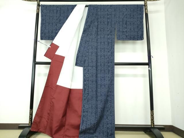 平和屋着物●結城紬　80亀甲　花唐草間道　正絹　逸品　DAAQ3469ps 平和屋着物○結城紬 80亀甲 花唐草間道 正絹 逸品 DAAQ3469ps - メルカリ