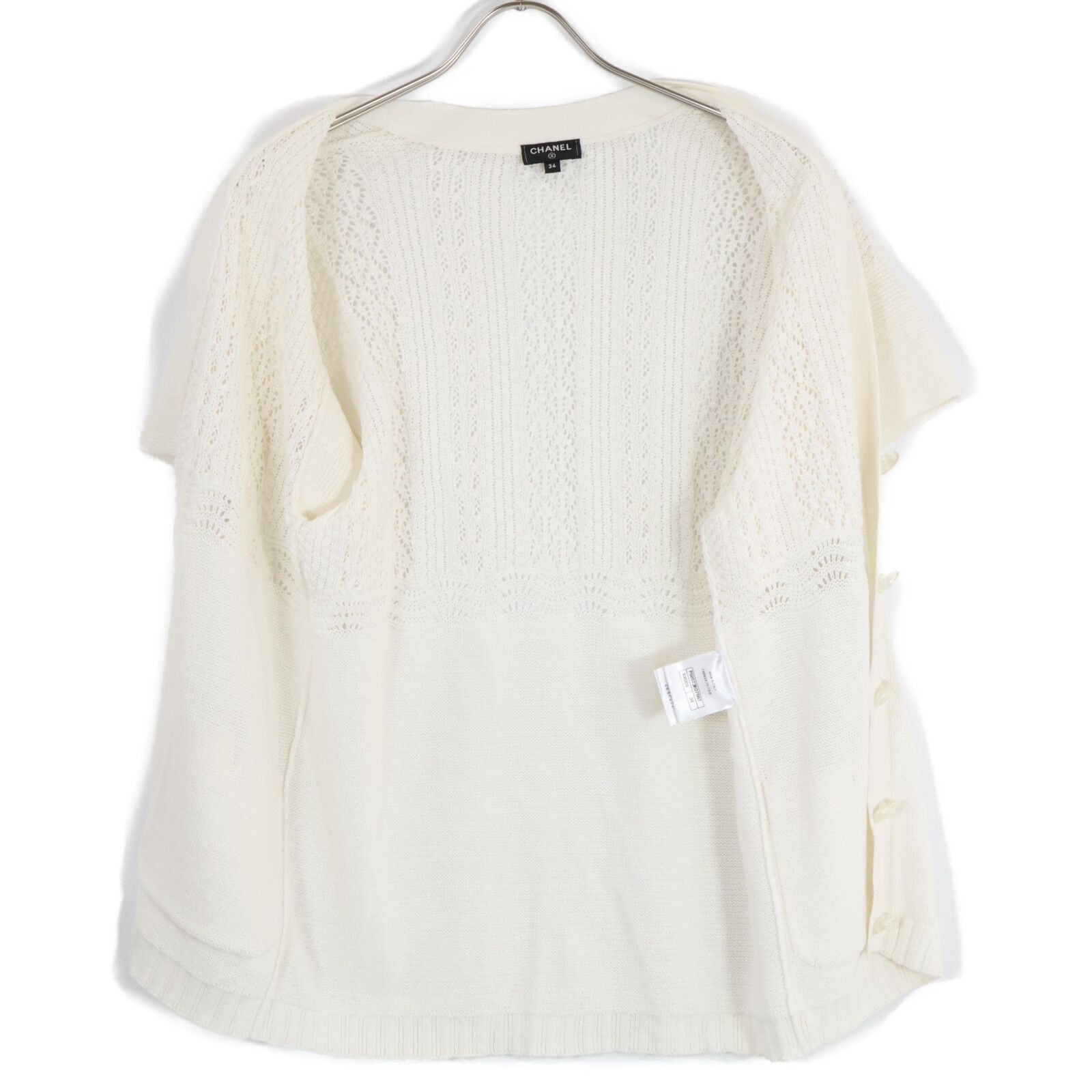 美品/国内正規 CHANEL シャネル P58573K07667 クリアココマークボタン ショートスリーブ レース カーディガン 34  レディース CHANEL シャネル 【美品/国内正規】P58573K07667 クリアココ